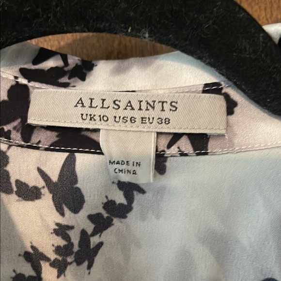 All Saints Monochrome Butterfly Blouse - Picture 3 of 7